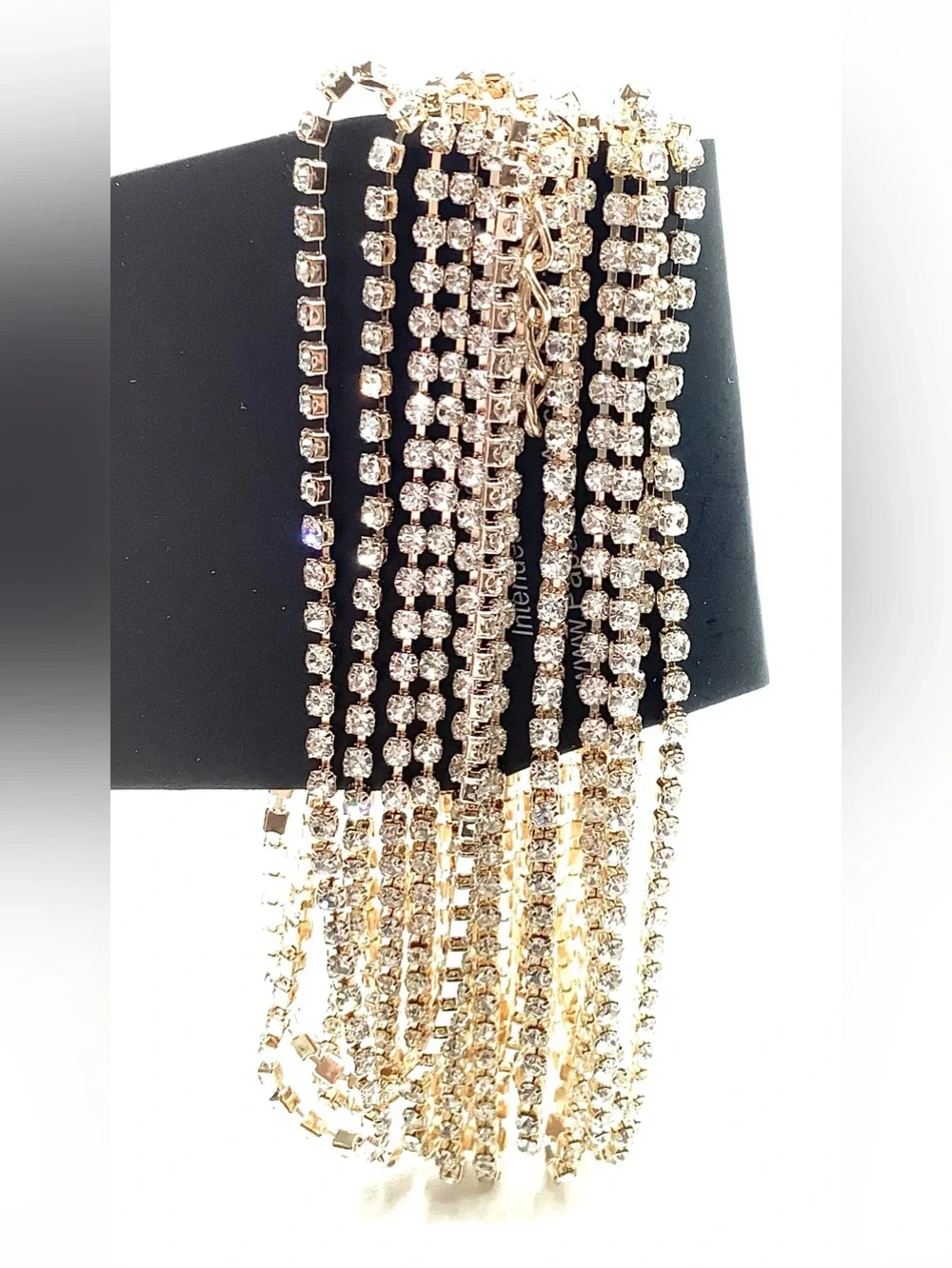 paparazzi Gold Multi-Strand Crystal Bracelet